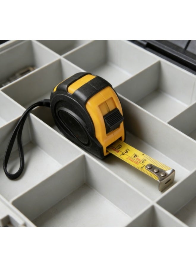 Yellow and black tape measure, easy-to-read measuring ruler, retractable nylon coated measuring ruler, magnetic hook, belt clip, rubber protective sleeve-yellow ribbon - Image 2